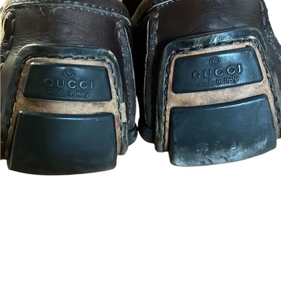Gucci Mens Brown Horsebit Leather loafers size 9.5 D - Picture 6 of 7